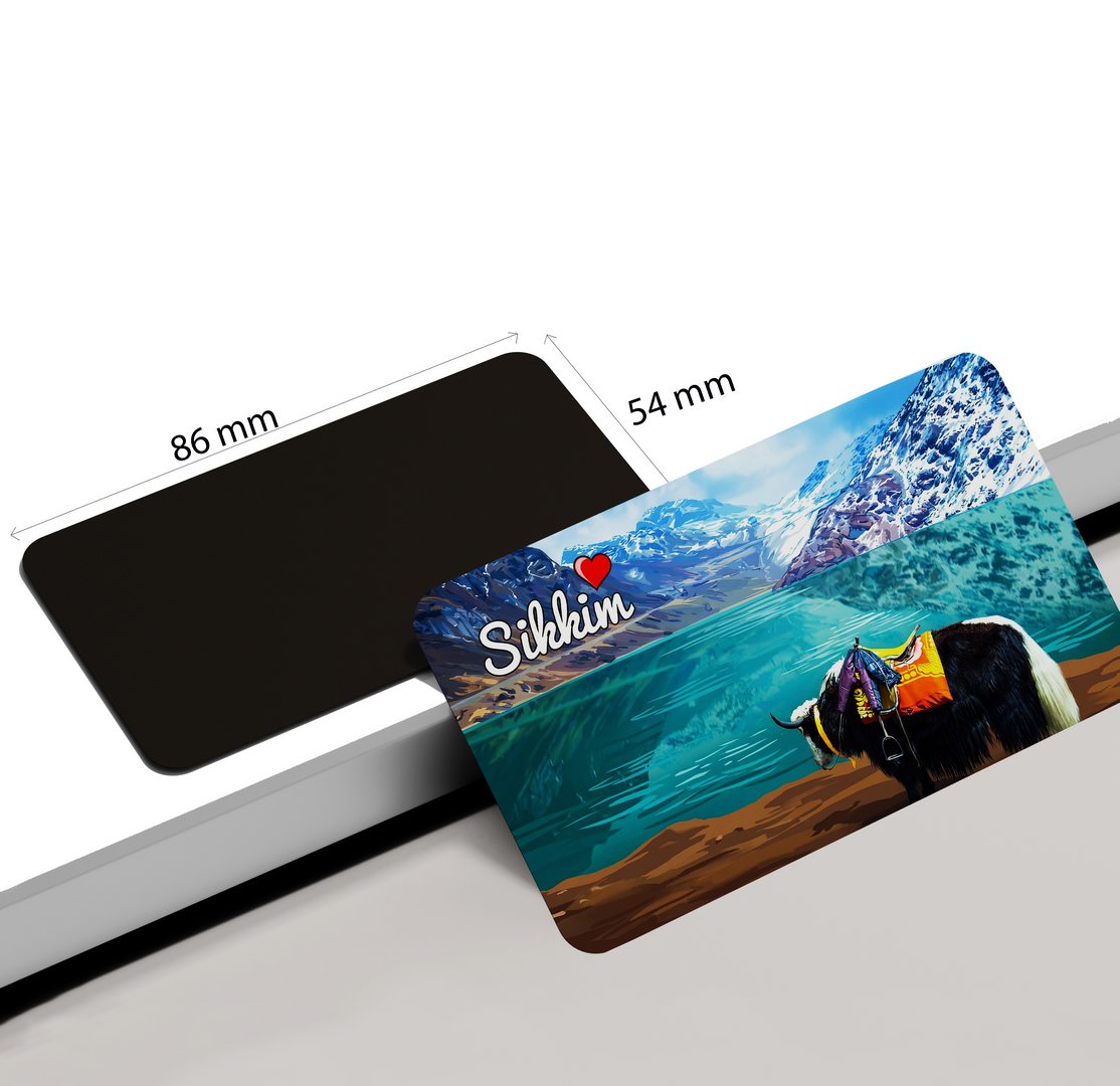 dhcrafts Rectangular Fridge Magnet Multicolor Sikkim D1 Design Pack of 1 (8.6cm x 5.4cm)